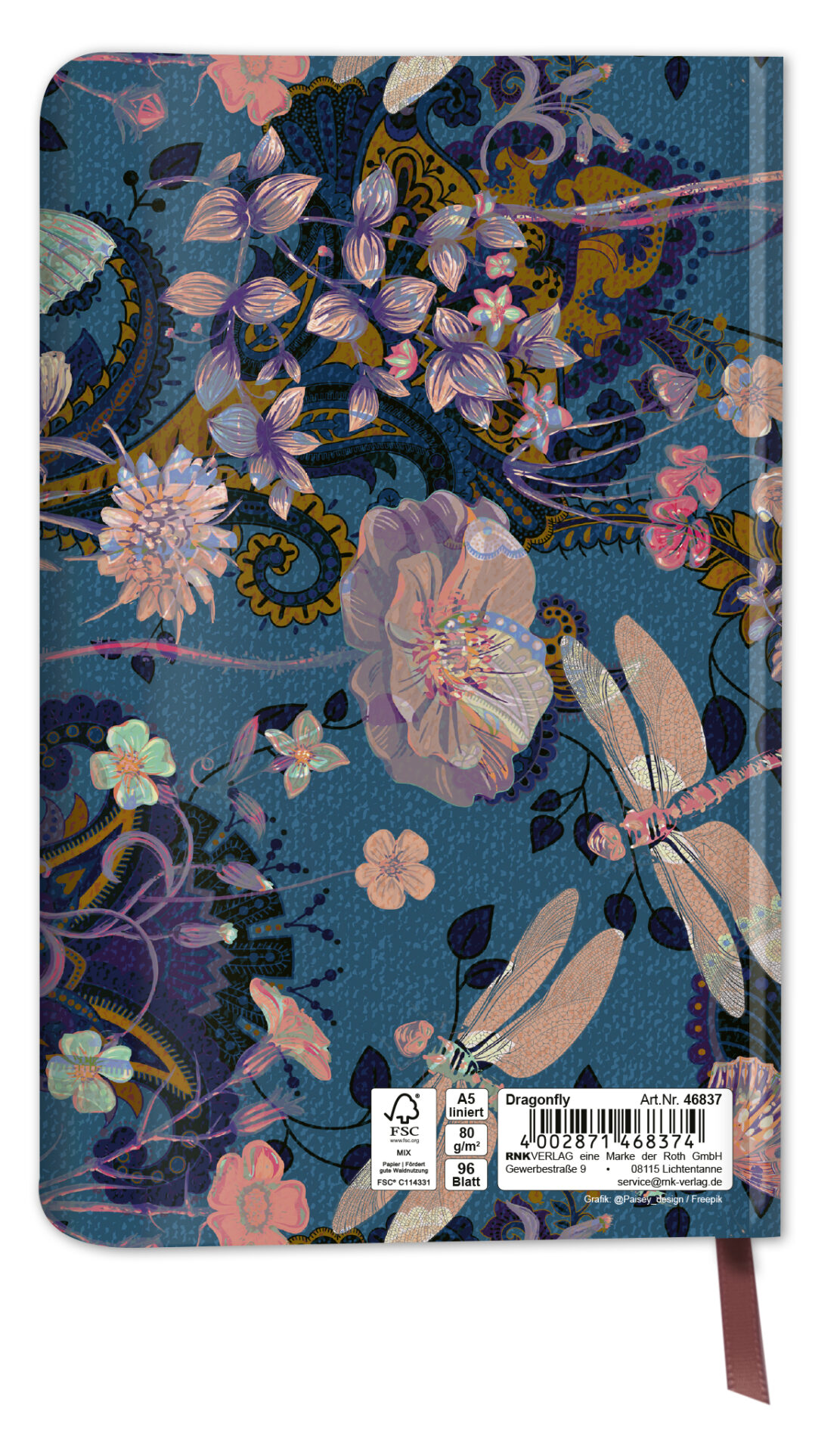 rnk-dragonfly-notizbuch-liniert-135x210-mm-mit-magnetverschluss image 5