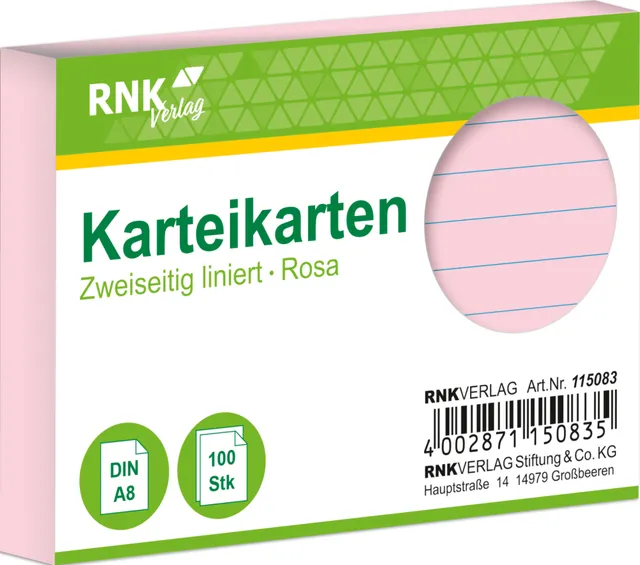 rnk-schul-karteikarten-din-a8-rosa-liniert-100-st-ck image 1