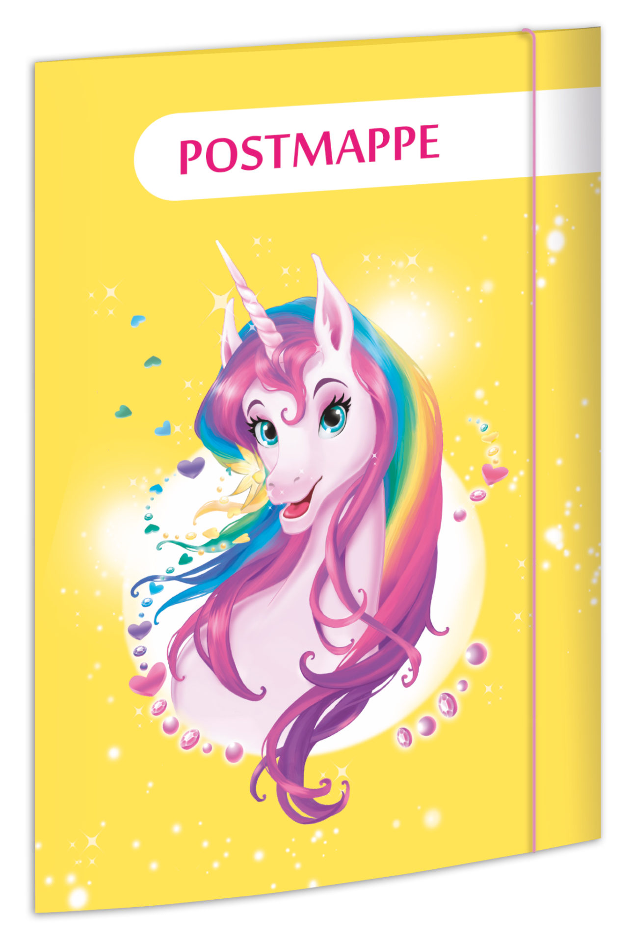 rnk-einhornportrait-postmappe-din-a4-gelb-mit-gummizug image 1