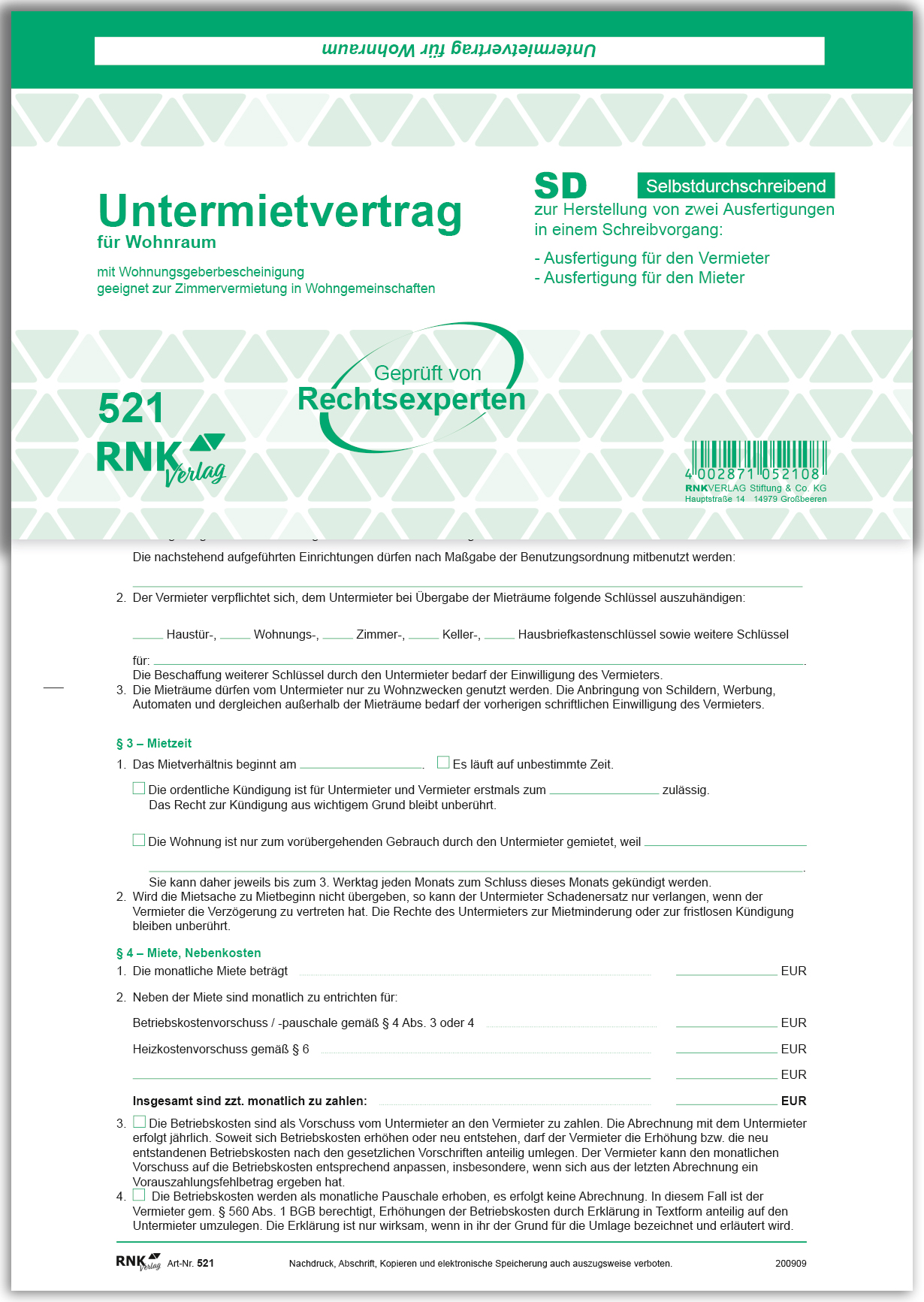 rnk-vertr-ge-untermietvertrag-wohnr-ume-formular-selbstdurchschreibend image 1