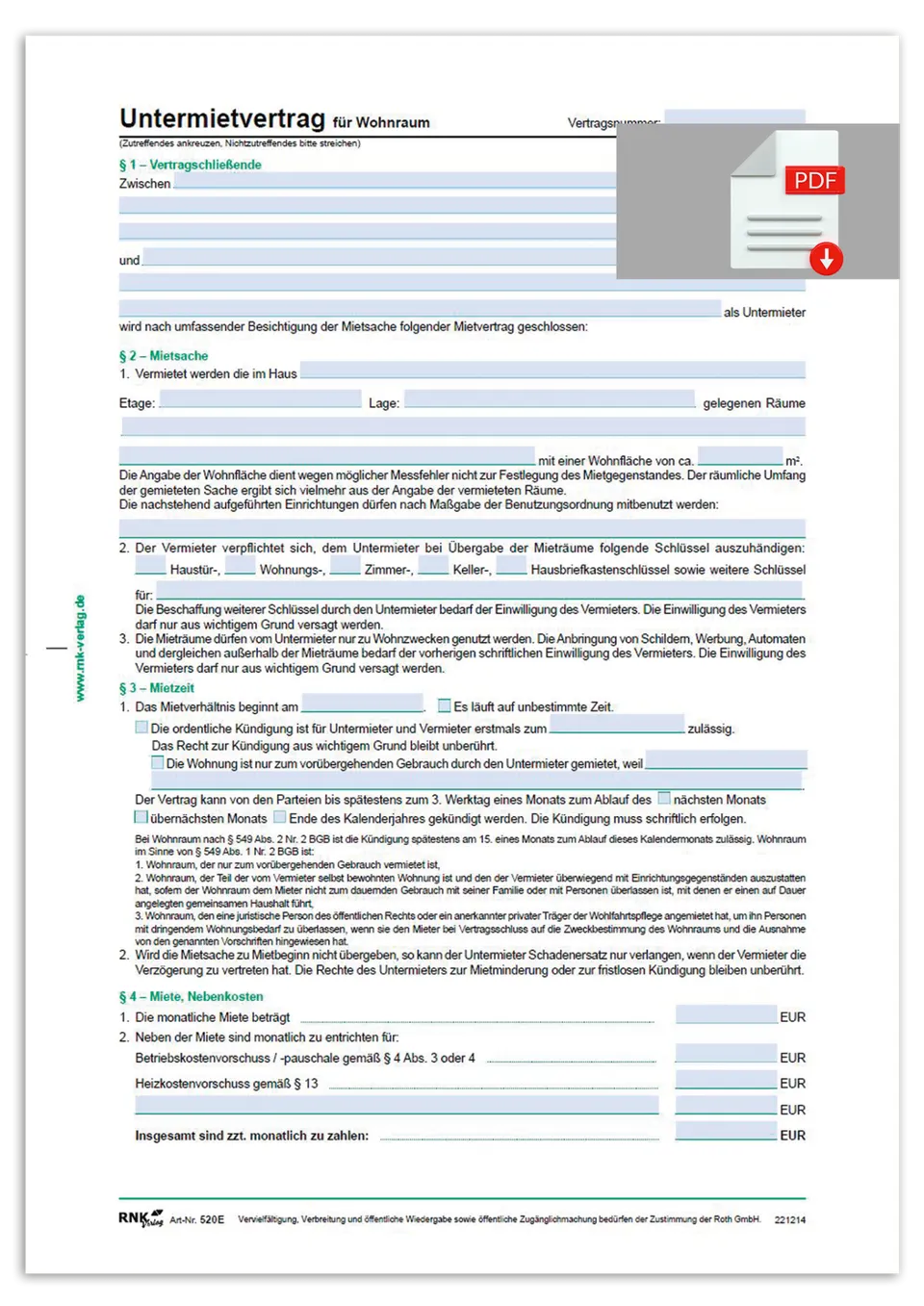 rnk-untermietvertrag-wohnr-ume-mit-wohnungsgeberbescheinigung image 1