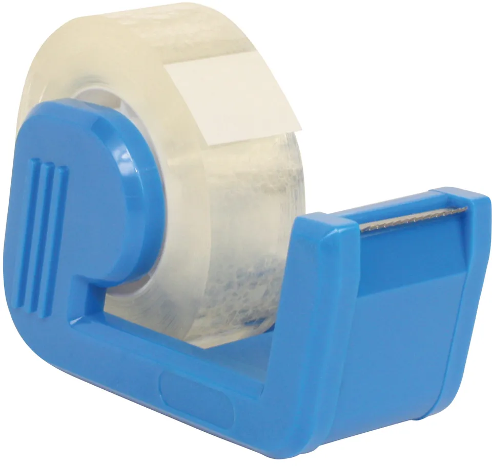 rnk-klebefilm-im-abroller-kristallklar-blau image 1