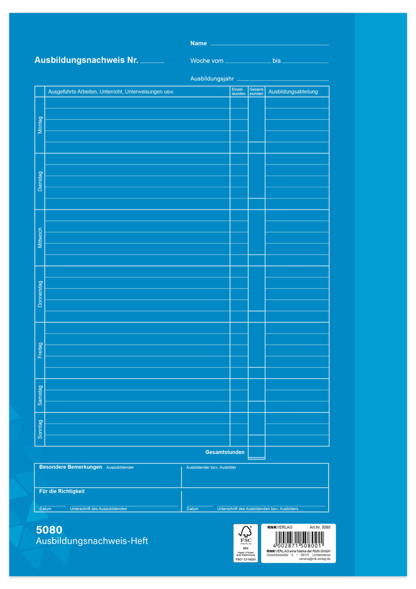 rnk-ausbildungsnachweis-heft-din-a4-t-glich-1-st-ck image 3