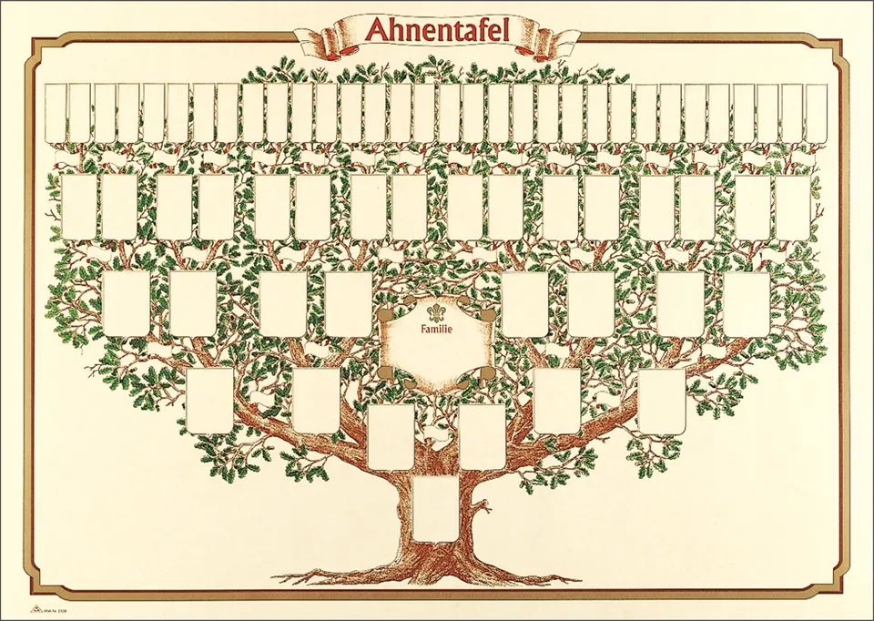 rnk-skizzierter-baum-schmuck-ahnentafel-70x50-cm-6-generationen image 1