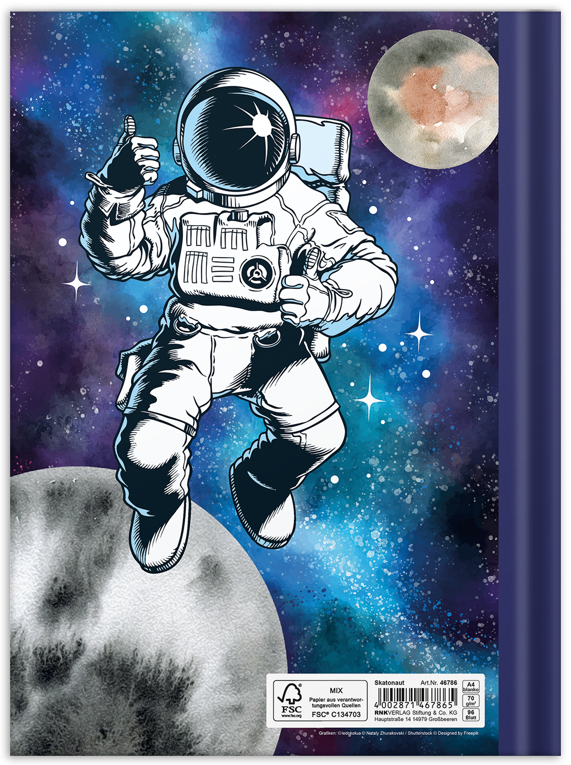 rnk-skatonaut-notizbuch-din-a4-blanko-hardcover image 2