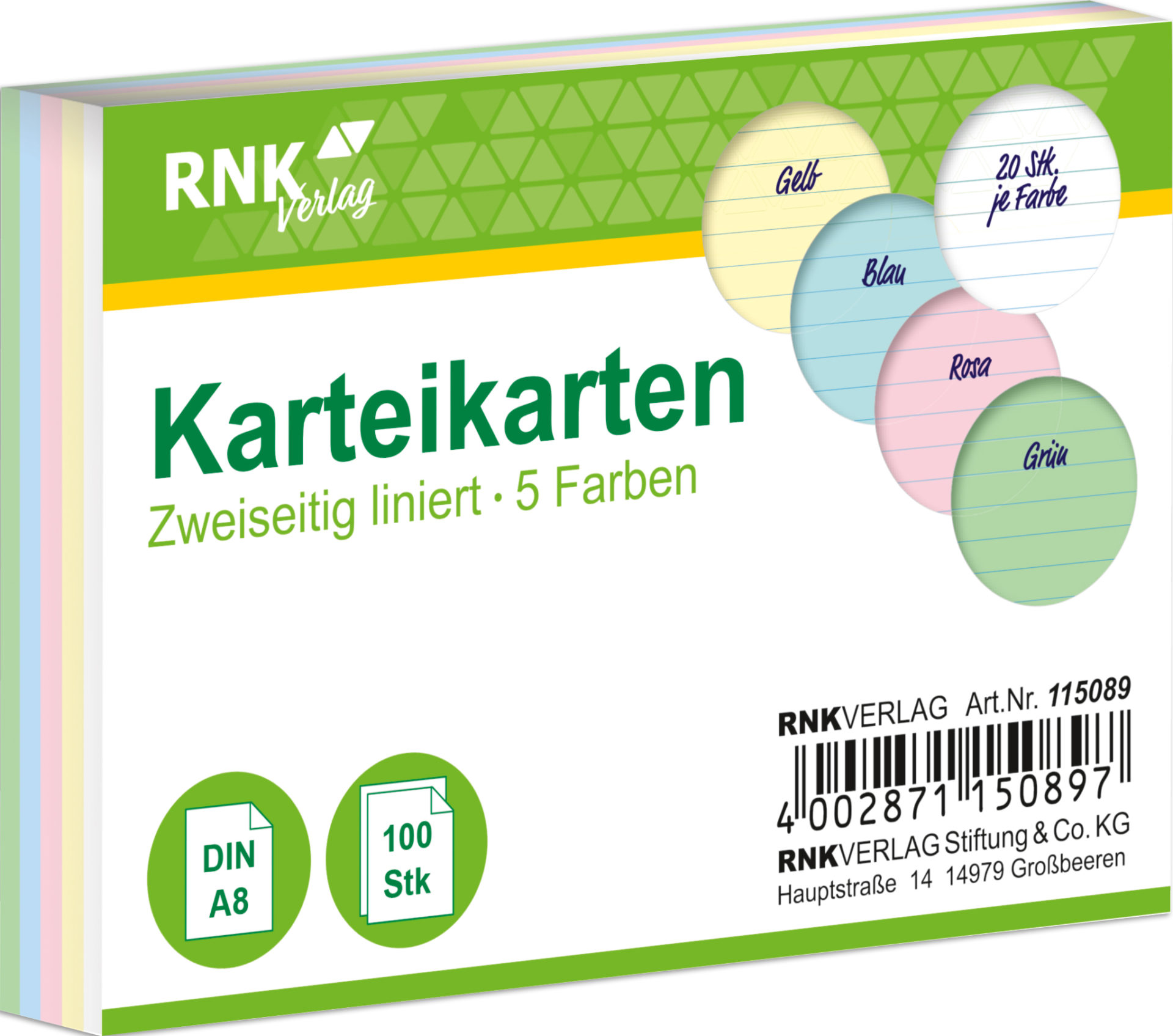 rnk-karteikarten-din-a8-liniert-karteik-rtchen-pastell-100-st-ck image 1