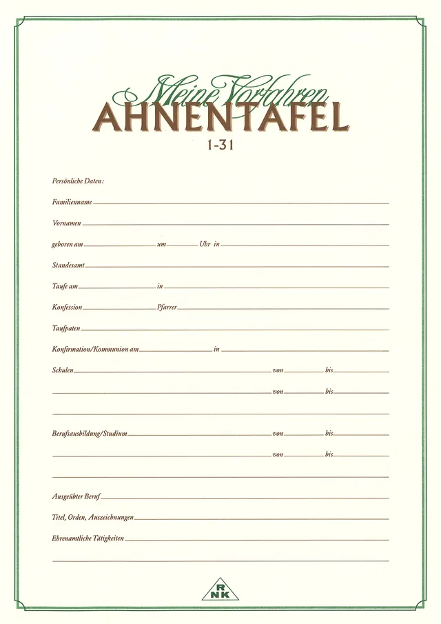 rnk-ahnentafel-meine-vorfahren-5-generationen-din-a3-1-st-ck image 1