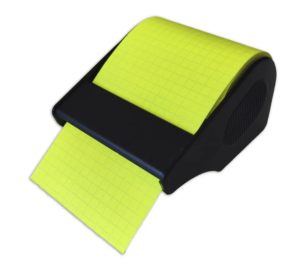 rnk-haftnotizrolle-im-abroller-60-mm-gelb-kariert image 1