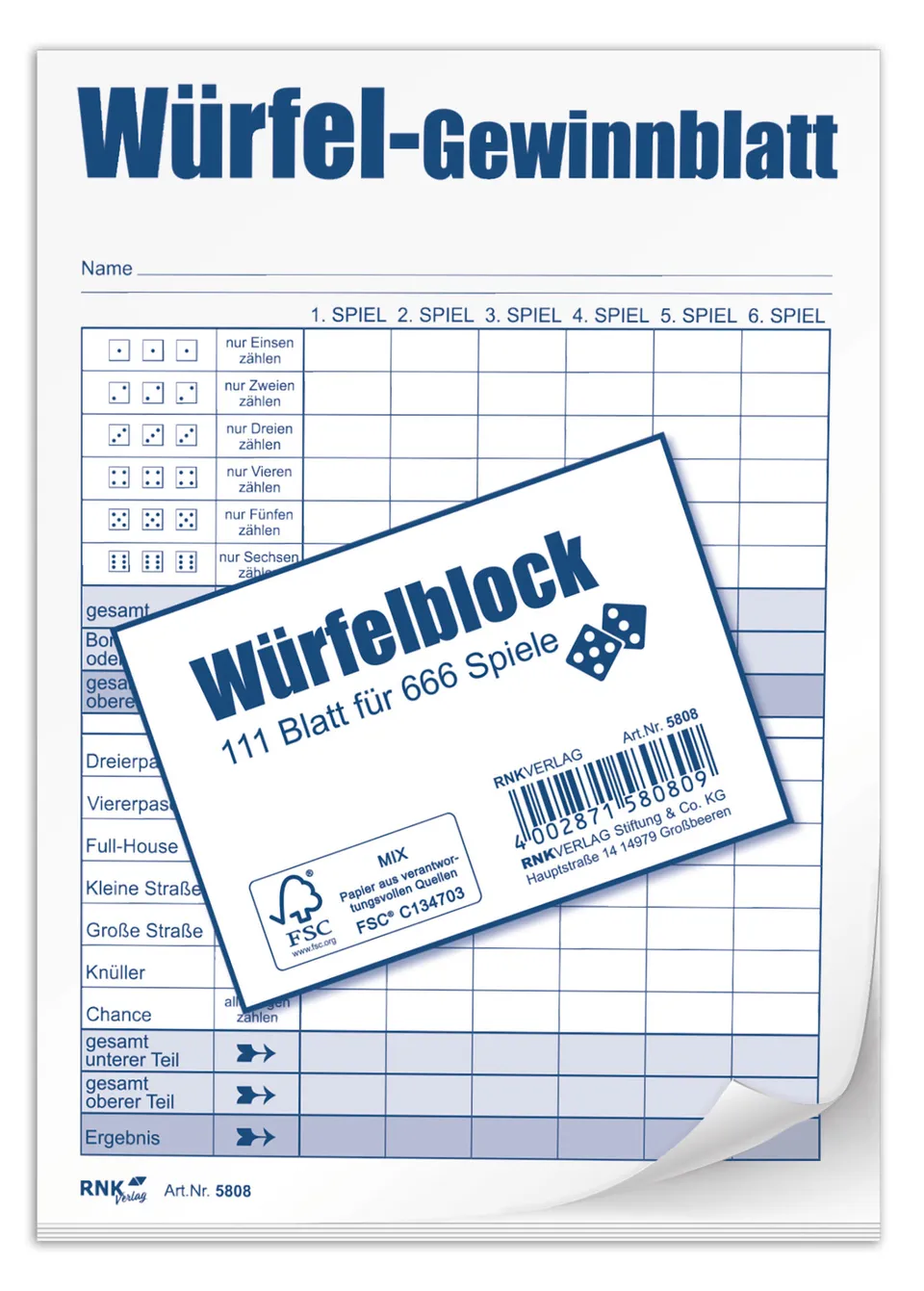 rnk-spiel-freizeit-w-rfelspiel-gewinnblatt-din-a6-111-blatt-f-r-666-spiele image 1