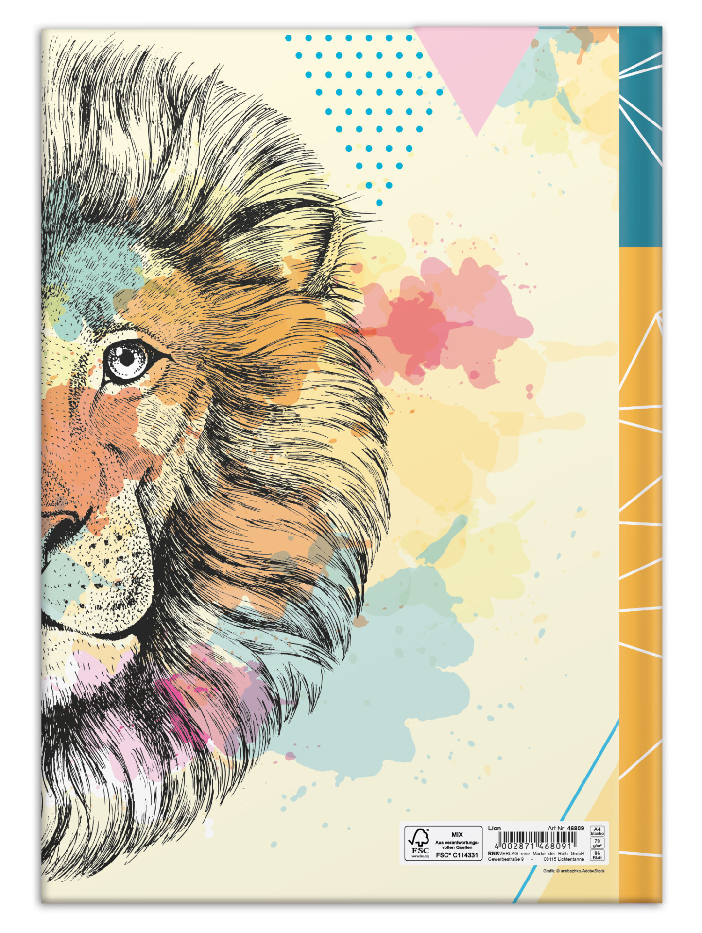 rnk-lion-notizbuch-din-a4-blanko-l-wenmotiv image 2