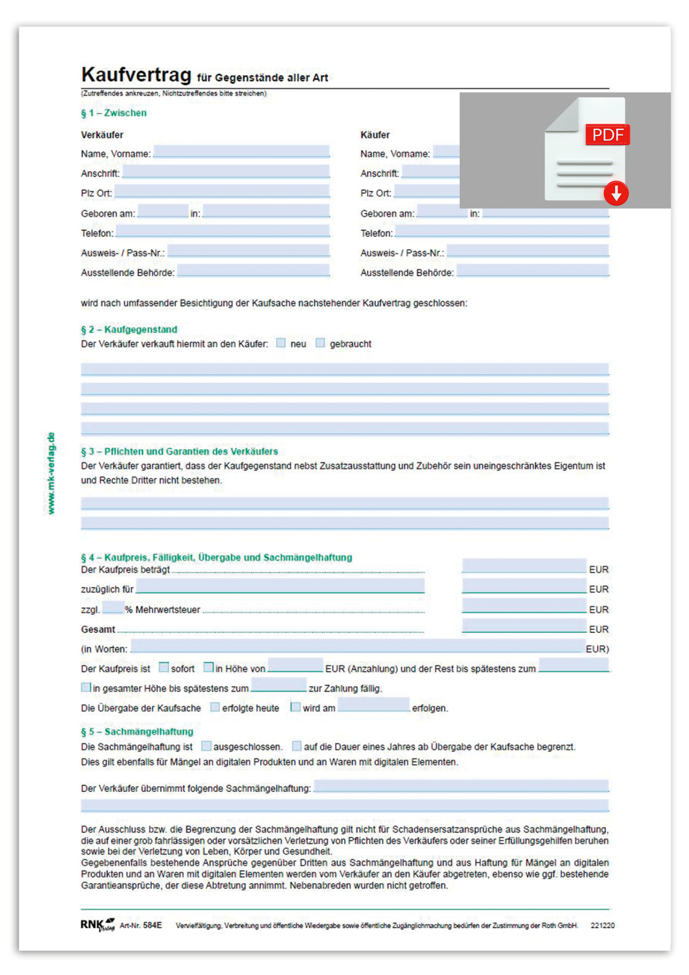 rnk-kaufvertrag-gegenst-nde-selbstdurchschreibend-1-st-ck image 1