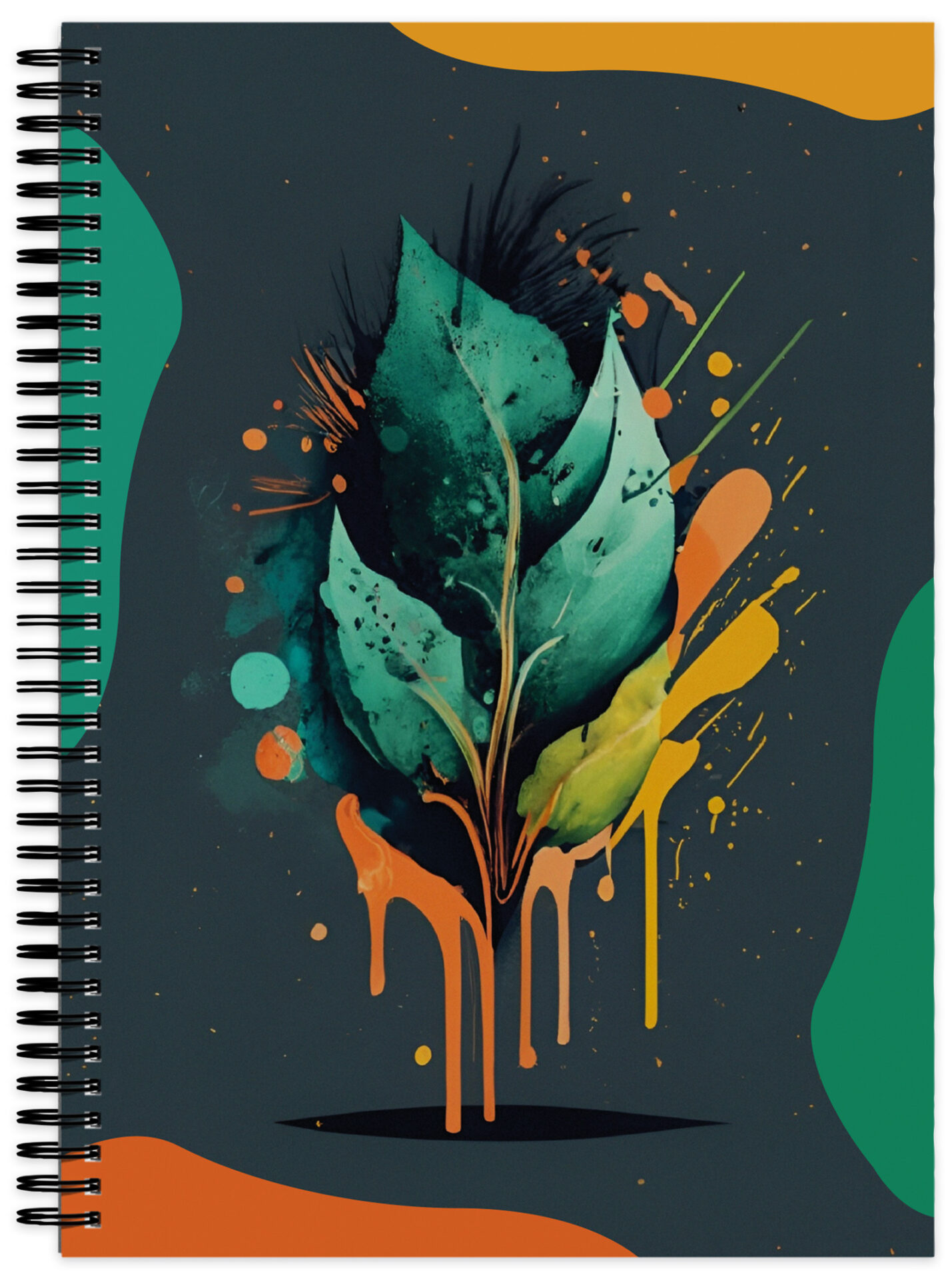 rnk-leaves-spiral-notizbuch-a4-4-in-1-kariert-liniert image 2