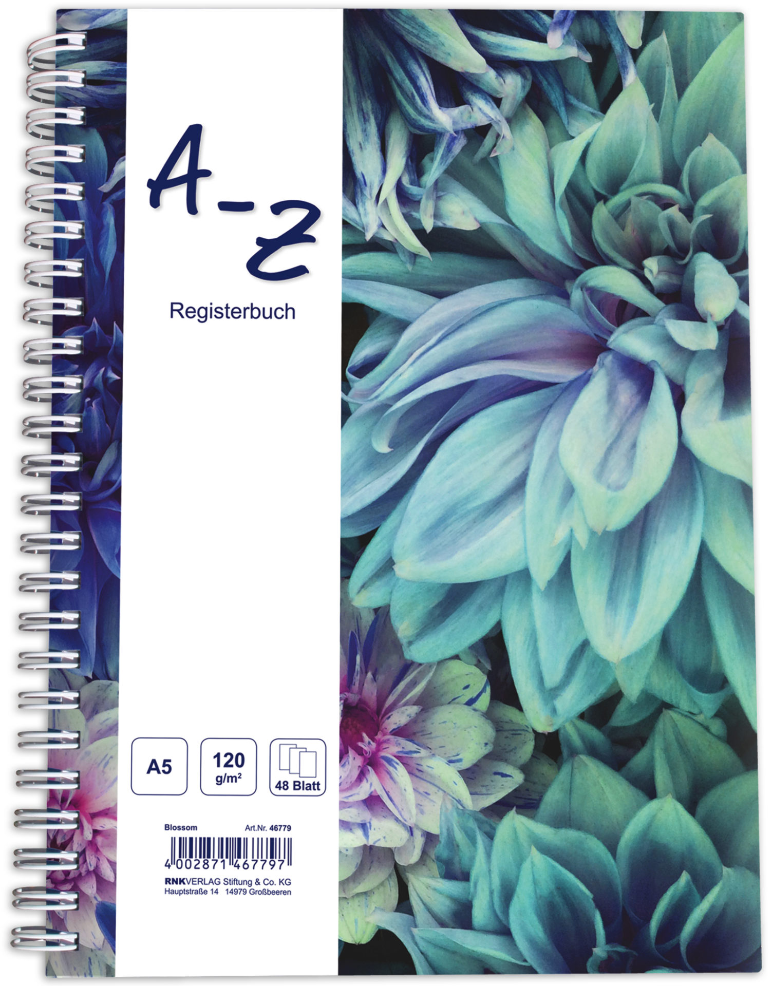 rnk-blossom-spiral-notizbuch-a-z-register-din-a5-hardcover image 2