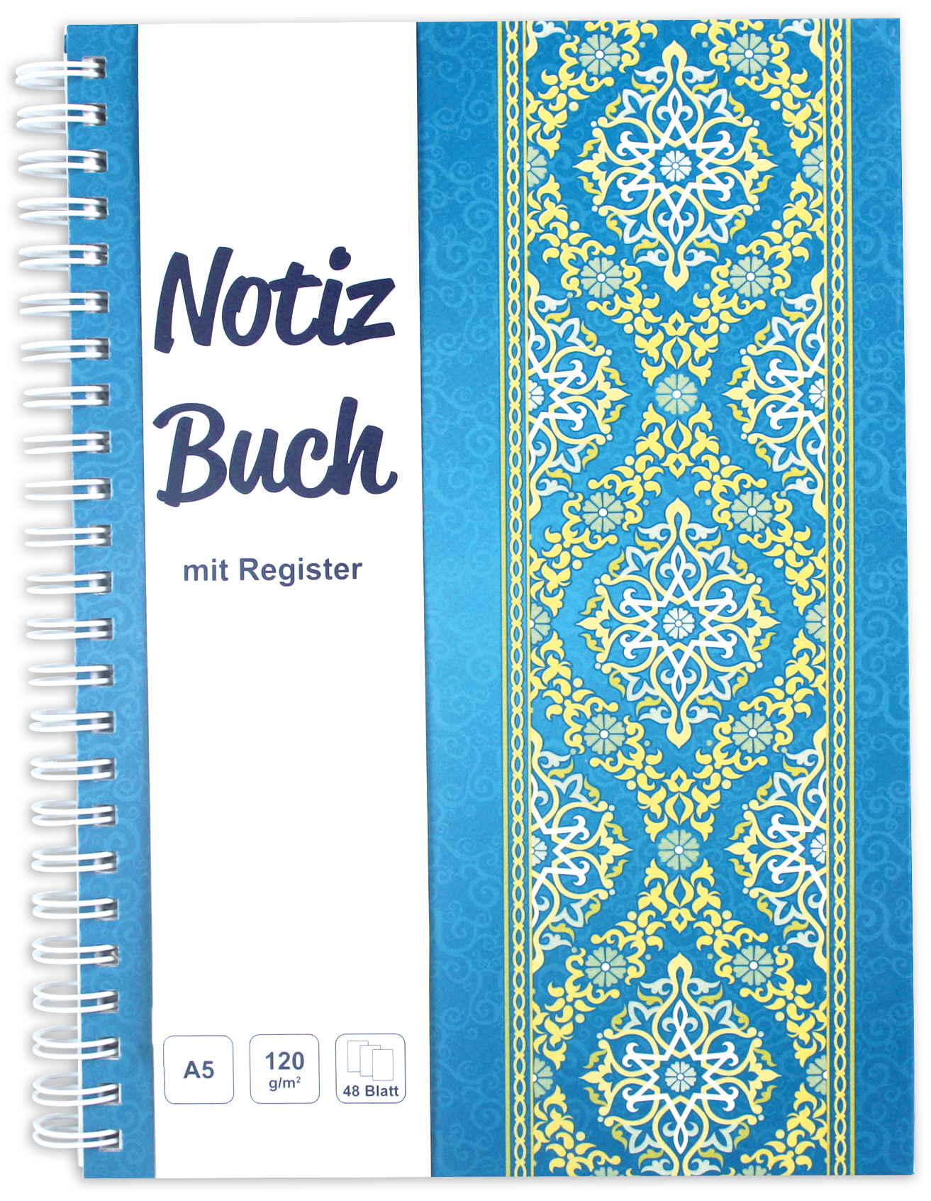 rnk-blue-orient-spiral-notizbuch-a-z-din-a5-register image 2