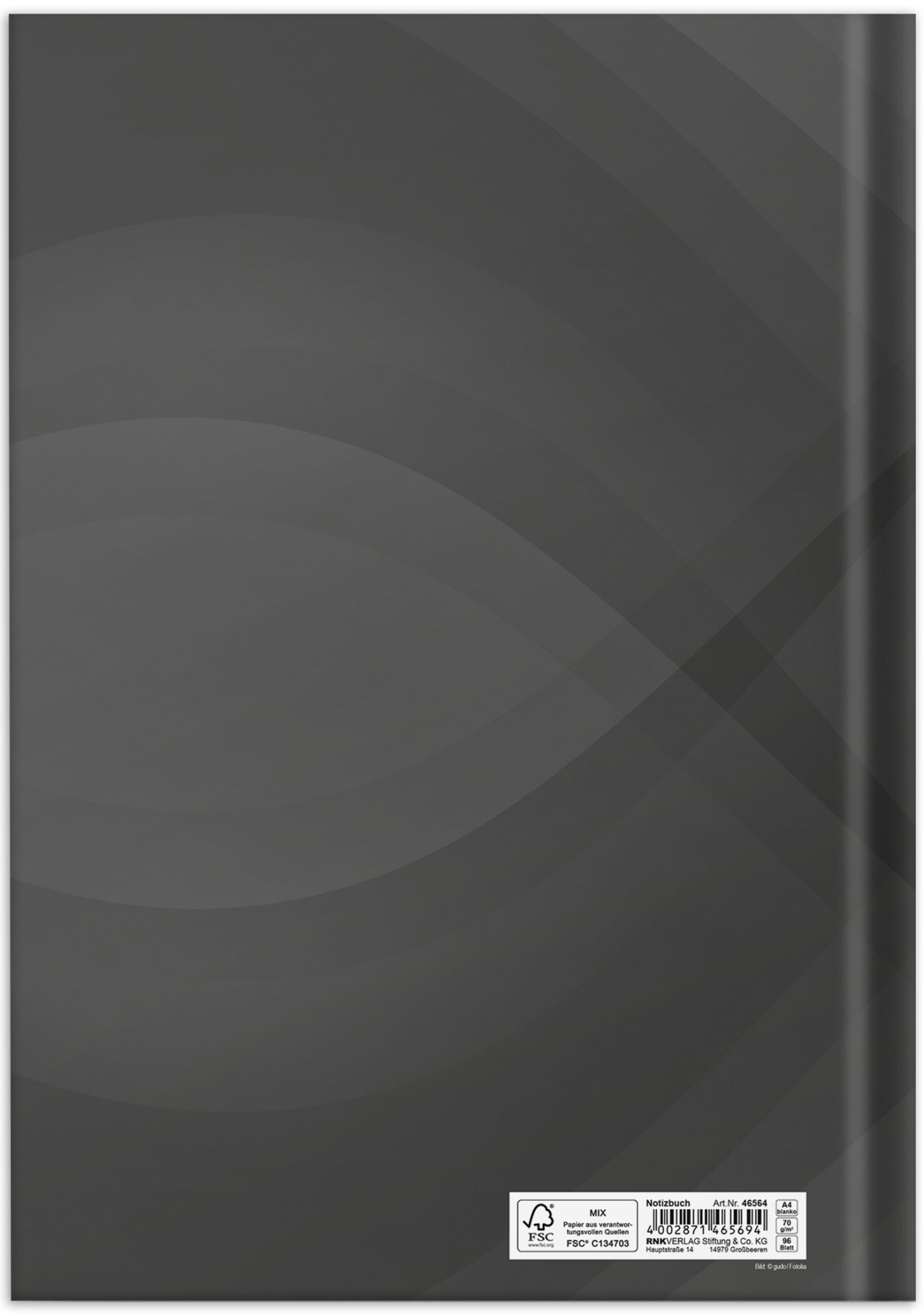rnk-schul-schreibbedarf-notizbuch-notes-carbon-black-a4-blanko image 2
