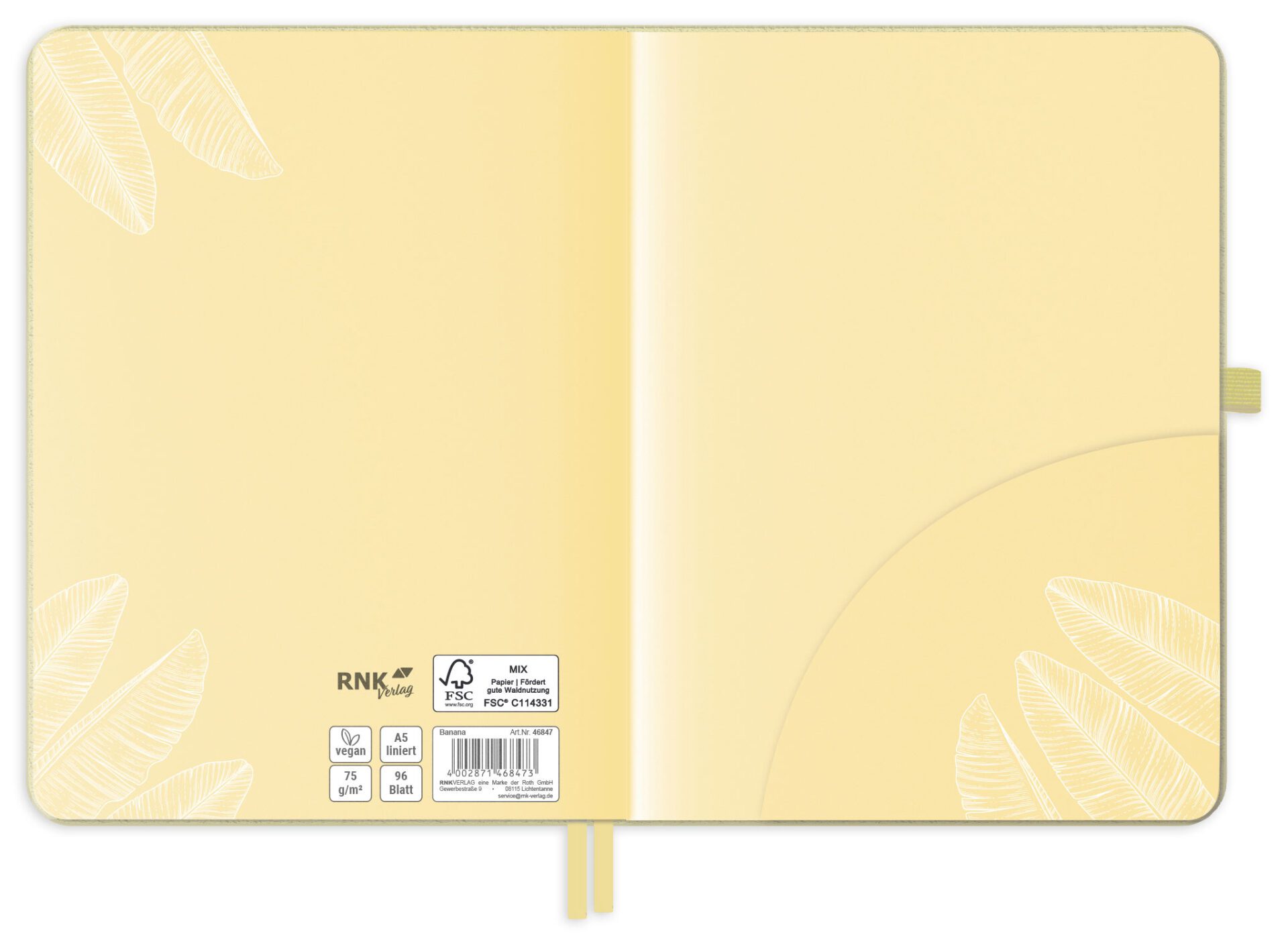 rnk-banana-notizbuch-din-a5-liniert-vegan-pastellgelb image 5
