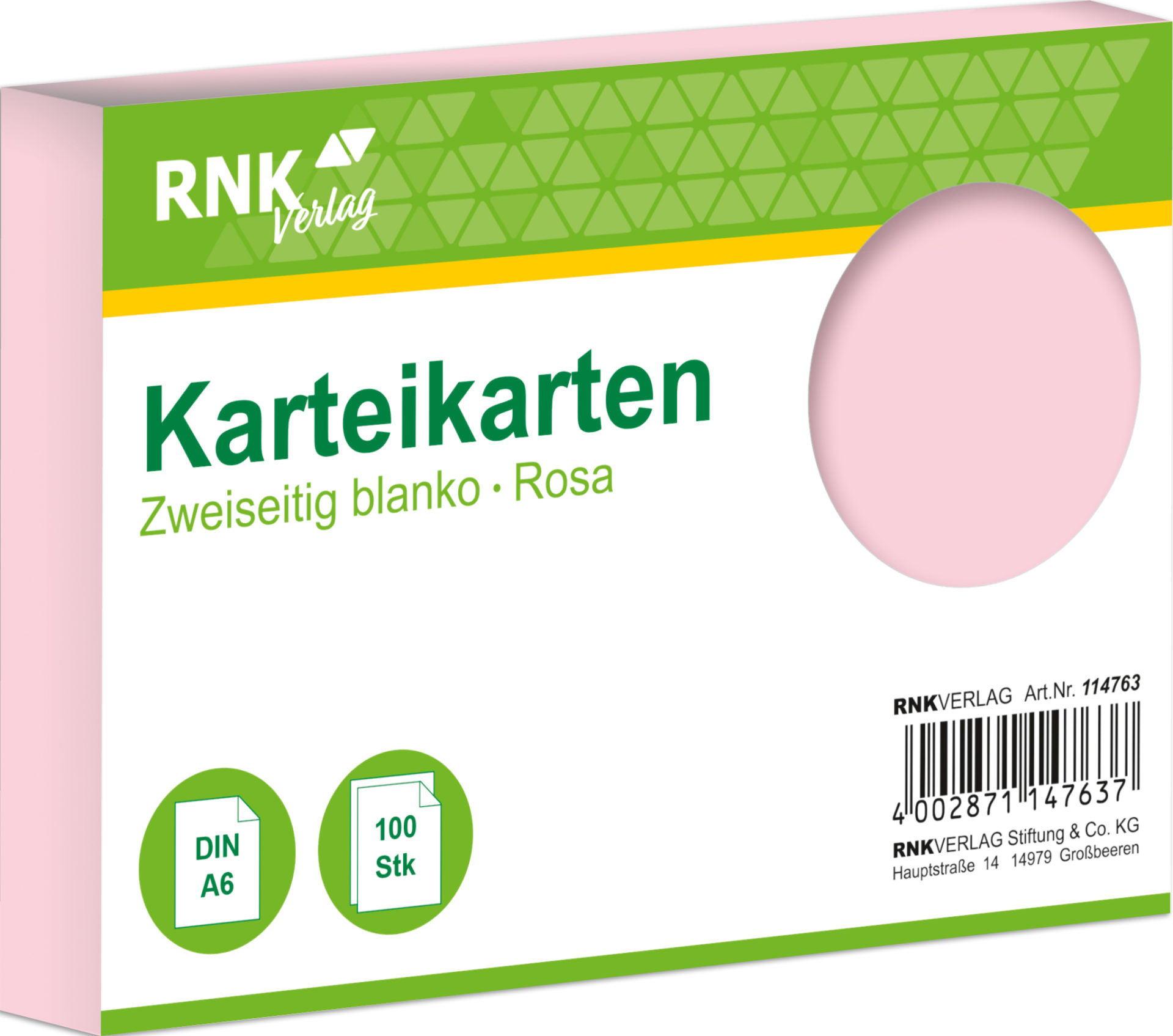 rnk-karteikarten-din-a6-rosa-blanko-100-st-ck image 1