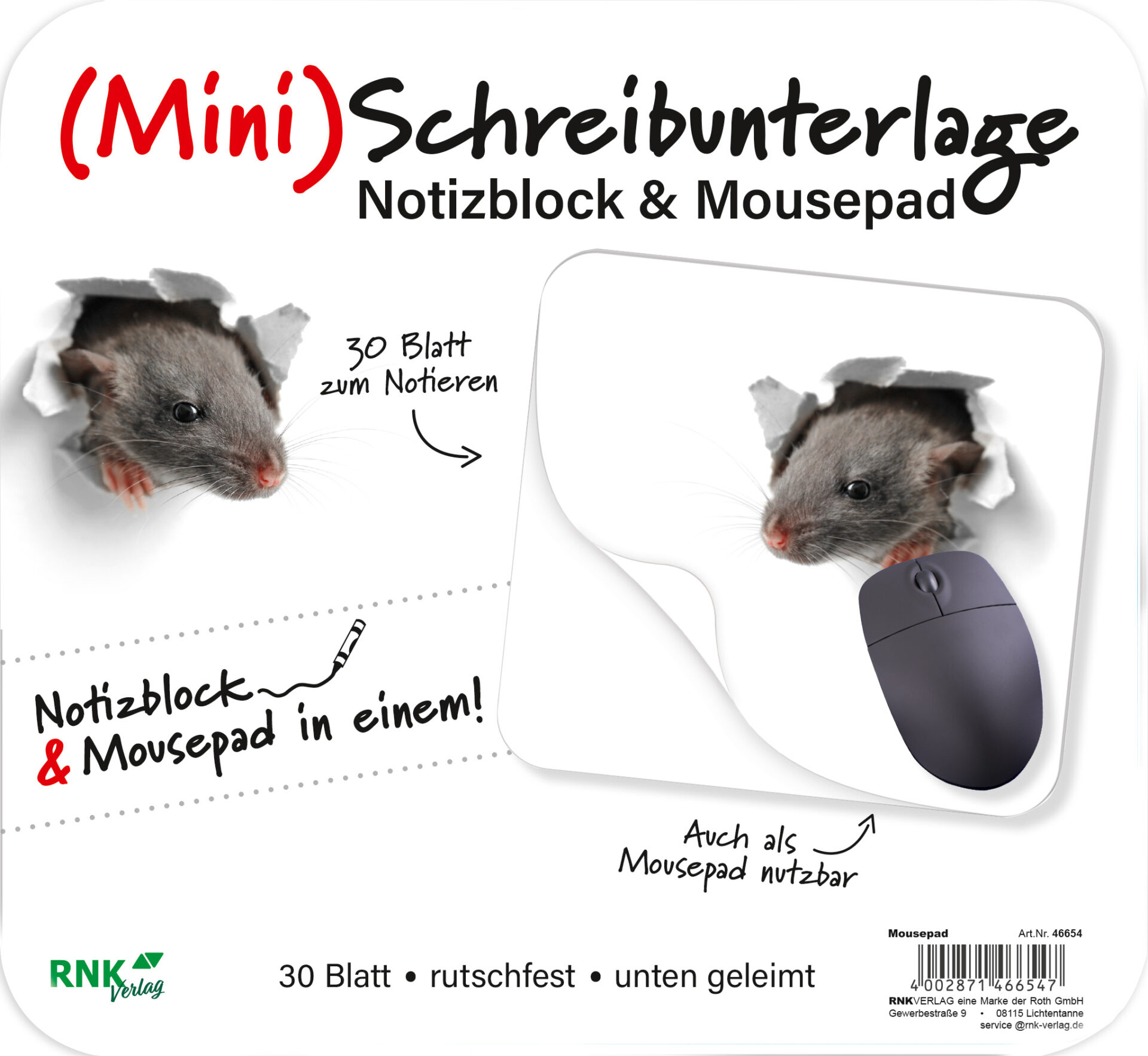 rnk-mini-schreibunterlage-mausi-mousepad-block-30-blatt image 3