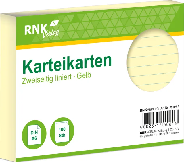 rnk-karteikarten-din-a6-gelb-liniert-100-st-ck image 1