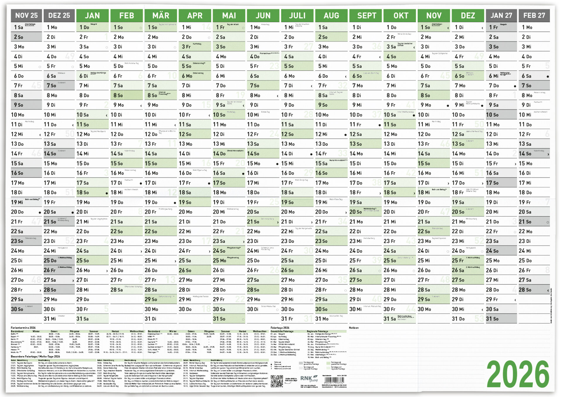 rnk-wandkalender-2026-din-a1-gr-n-gefalzt-auf-a4-mit-a5-kalender image 1