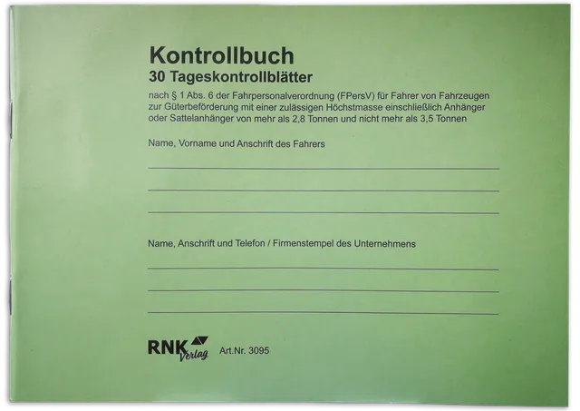 rnk-kontrollbuch-tageskontrollbl-tter-30-blatt-mit-nummerierung image 1